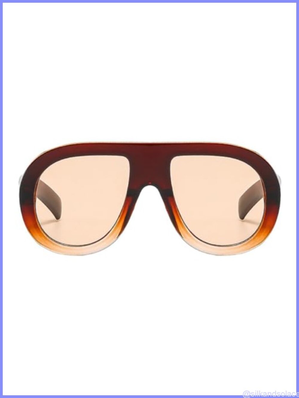 Retro Pilot Sunglasses Chunky Oversized UV400 Gradient Shades